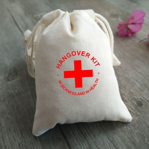 30 Hangover Kit Bag Wedding Favor Bags Party Hangover Bags 4x5, 4x6, 5x7, 6x8, 7x9, 8x10 zdjęcie 2