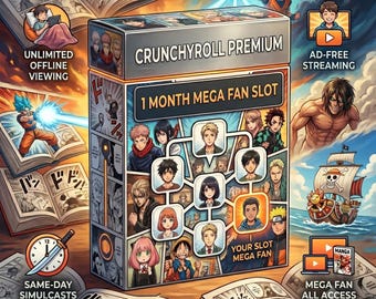Crunchyroll Mega Fan Anime Series y Películas - 1 Mes (Cuenta Compartida)
