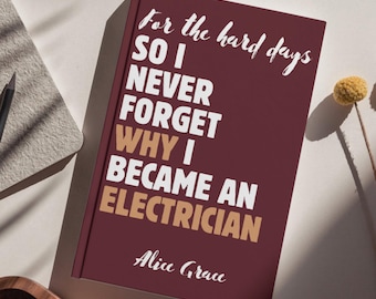 Diario de electricista, regalo para aprendiz de electricista, cuaderno de escuela de oficios, regalo para oficial electricista, recuerdo de la carrera de liniero