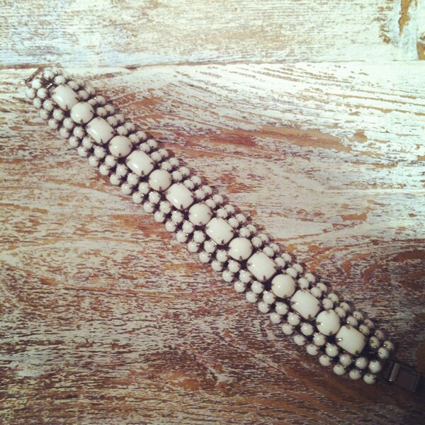 Vintage Milk Glass Bracelet 1950s