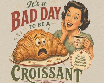 Maglietta con croissant / Maglietta divertente per amanti della pasticceria / Regalo per appassionate di cucina francese