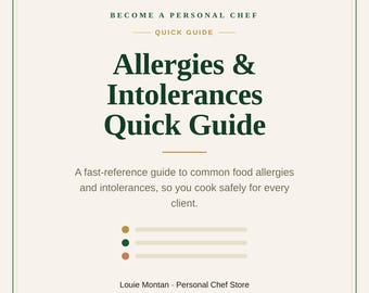 Food Allergies & Intolerances Quick Guide | Personal Chef Safety Reference | Cook Safely for Every Client | Instant Download