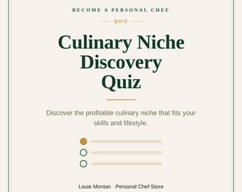 Culinary Niche Discovery Quiz | Find Your Personal Chef Niche | Stop Cooking for Everyone | Printable PDF Instant Download