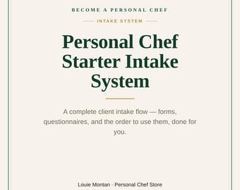 Personal Chef Client Intake System | Forms, Questionnaire & Interview Script | Done-For-You Onboarding | Instant Download