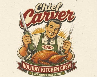 Chief Carver Tee | Holiday Kitchen Crew Turkey Carving Dad Shirt