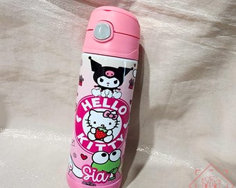 Personalized Sanrio Stainless Steel Water Bottle, 12oz Sports Bottle