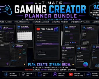 ゲームクリエイター向けプランナーバンドル｜YouTube、Twitchコンテンツカレンダー（デジタルダウンロード）
