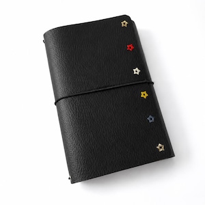 Limited Edition Traveler’s Notebook, Star Stud Journal Cover A5, Refillable Vegan Leather Notebook, Handmade Gift