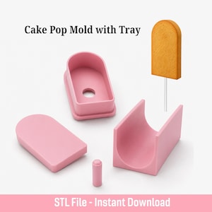 Cakesicle Cake Pop Mold STL File Set, Cutter, Plunger, Tray (Digital Download)