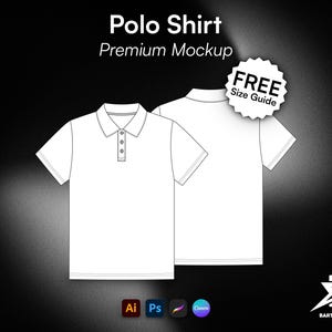 Polo Shirt Vector Mockup Clothing Template Tech Pack Illustrator Procreate PNG PDF