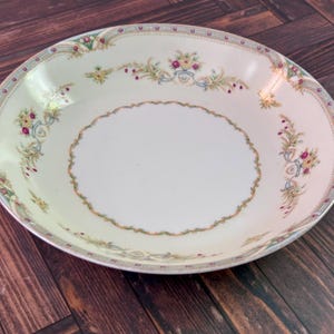 Bol de servir de porcelana fina japonesa Imperial China vintage / Borde dorado floral