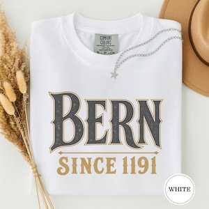 Bern sedan 1191-skjorta, vintage Bern-reseaffisch, Bern Schweiz-souvenir, europeisk stads-t-shirt, Schweiz-resegåva, semester-t-shirt