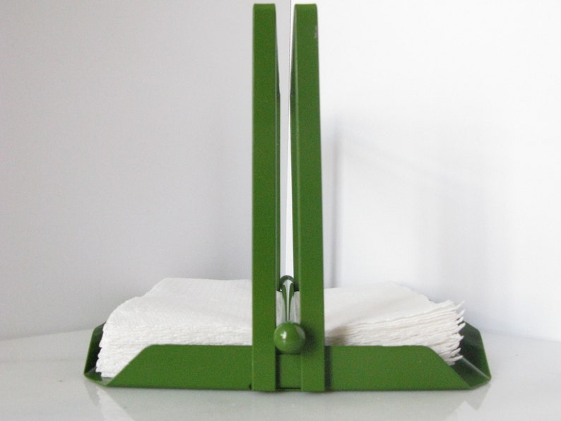 Retro Green Napkin Holder Vintage Metal Napkin Holder Picnic Etsy