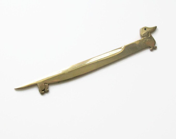 Vintage Brass Dachshund Letter Opener, Weiner Dog, Bonwit Teller Letter