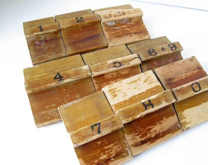 Vintage Rubber Stamps Wood Handle Number Stamps Lot of Etsy