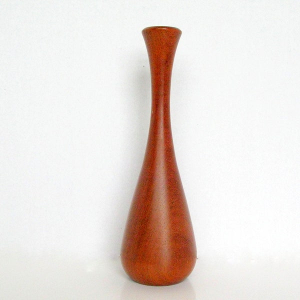 Danish Modern Teak Wood Vase, Mid Century Wooden Vase