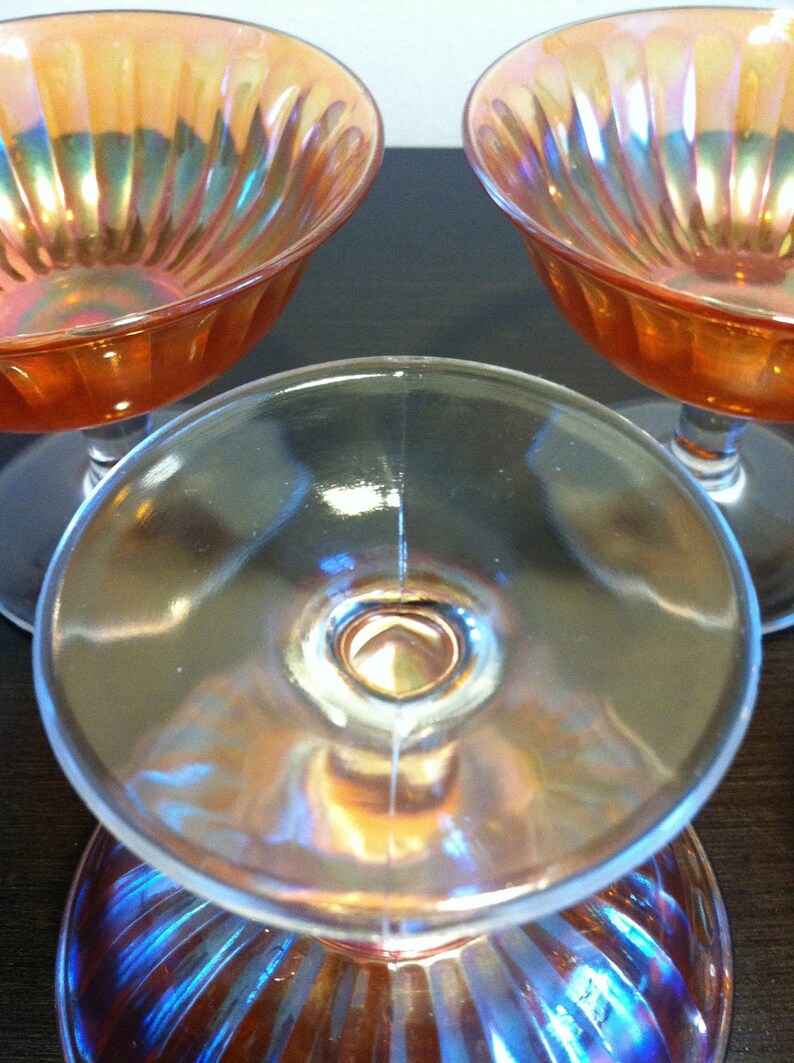 RESERVED Carnival Glass Sherbet Dishes Dessert Cups Etsy