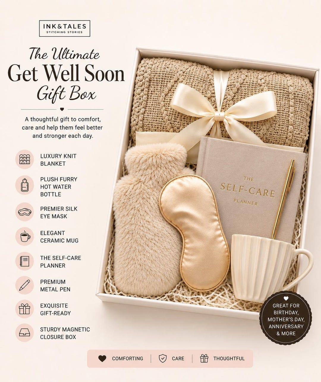 Luxury Get Well Soon Gift Box | Recovery Care Package | Thinking of You ...