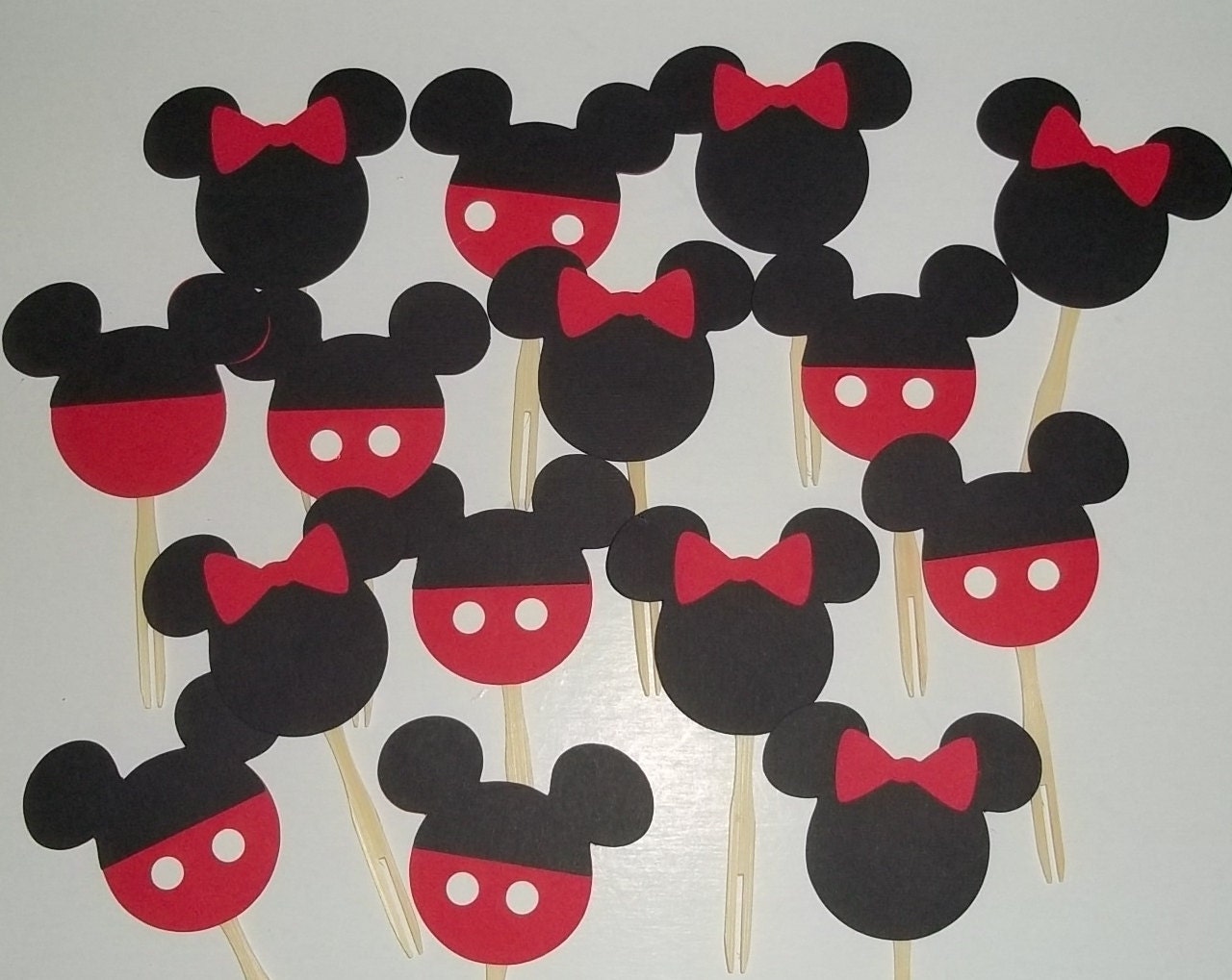 24 Mickey and Minnie Cupcake Toppers. Mickey Mouse ...