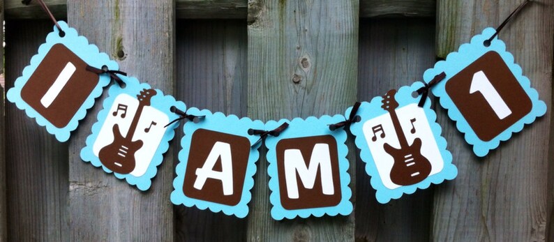 I Am 1 Rock And Roll Theme High Chair Banner Birthday Etsy