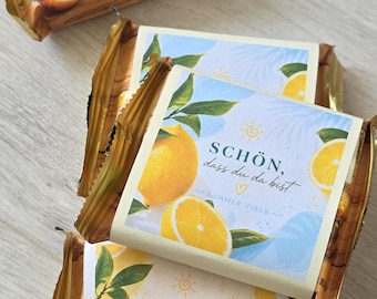 Deko + Gastgeschenk Sommerfest | Party Feier Grillen | Hanuta-Banderole | Give-Away| DIY Last-Minute pdf-Vorlage zum Ausdrucken | Zitrone