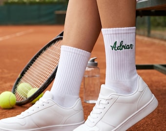 Custom Embroidered Socks, Personalized Name Text Monogram Logo Embroidery