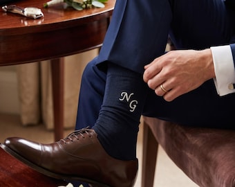 Custom Embroidered Bamboo Socks, Personalized Wedding Groomsmen Gift