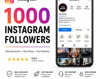 1000 Instagram Followers | Social Media Growth | Real Followers | Fast Delivery | IG Promotion