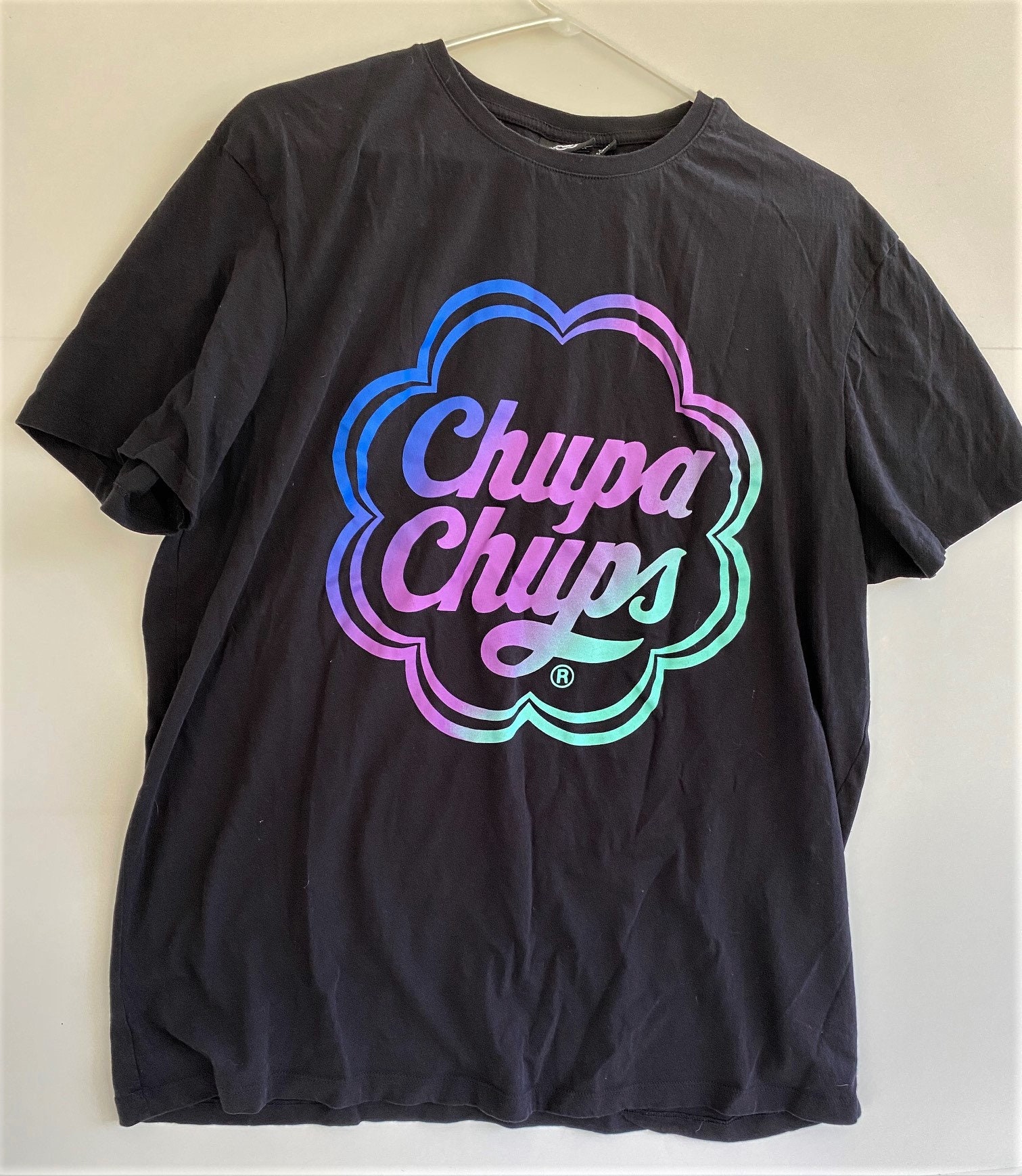 Chupa Chups T Shirt Black XXL 2X Lollipop Logo Salvador Dali Tee
