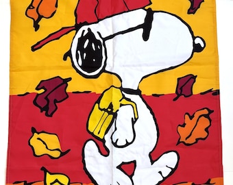 LARGE Snoopy Porch Flag 30 x 43 Back to School Peanuts Joe Cool Bright Colors Autumn Fall Charlie Brown Pre-Loved Yard Outdoor Banner Garden