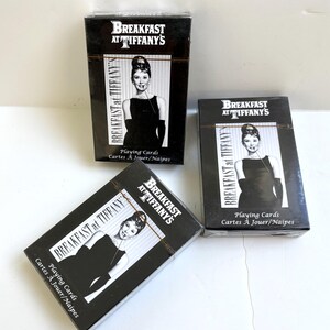 Petit déjeuner chez Tiffanys Playing Cards One Deck vintage rétro jamais utilisé Audrey Hepburn Moon River 1961