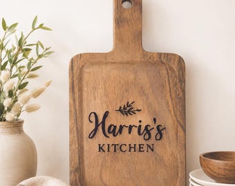 Personalized Wooden Cutting Board Housewarming Gift for Couple Kitchen Decor Bridal Shower Gift Small Engraved Kitchen Board Wedding Gift