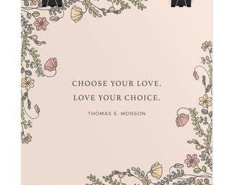 Home Wall Decor Gift for Anniversary Romantic Quote Poster Wedding Gift for Couple | Choose Your Love Love Your Choice
