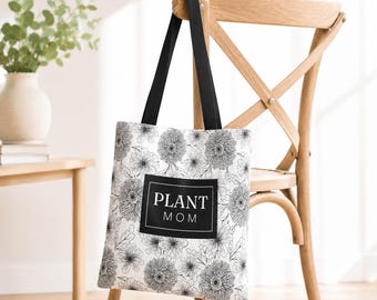 Reusable Farmers Market Tote Bag Plant Mom Gardeners Present Gift for Garden Enthusiast Botanical Garden Shopping Grocery Bag Plant Carrier