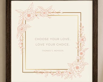 Romantic Wall Art Printable Love Quote Print Rose Floral Digital Download Sweet Couple Gift Bedroom Wall Decor Wedding Anniversary Gift