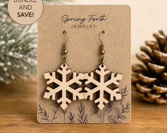 Snowflake Earrings, Holiday Earrings: Lightweight, Nickel-Free, Christmas Gift for Her