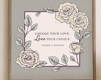 Romantic Wall Art Printable Love Quote Print Vintage Rose Digital Download Sweet Couple Gift Bedroom Wall Decor Wedding Anniversary Gift