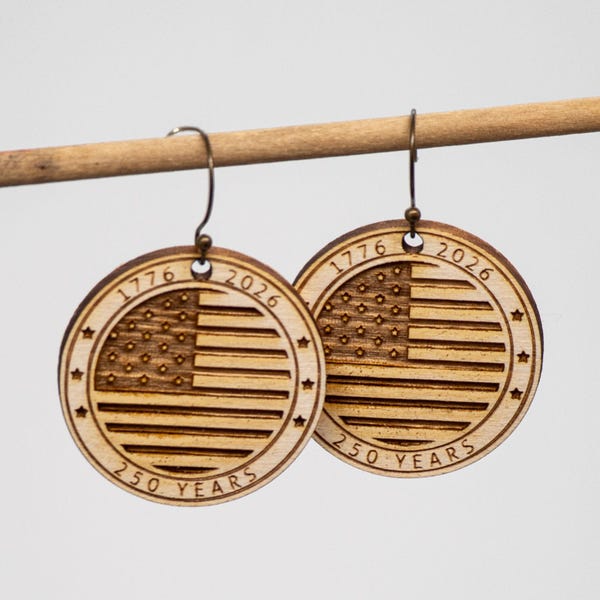 Patriotic Flag Earrings 250th Birthday of America 4th of July Independence Day Celebration