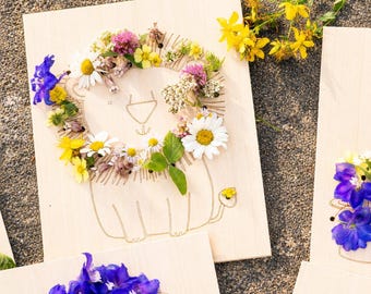 Outdoor Activity Fun Nature Play Flower Arranging Board for Kids Montessori Preschool Learning Toy Homeschool Nature Study Birthday Gift