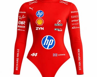 Body rosso da F1 per donna / Tuta a compressione da corsa / Abbigliamento ispirato al motorsport
