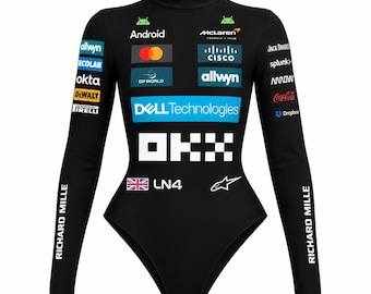 McLaren Lando Norris 4 Inspired F1 Racing Bodysuit, Women’s Motorsport Base Layer