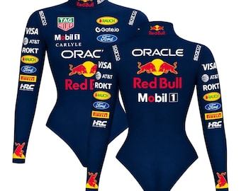 Von Max Verstappen inspirierter Formel-1-Rennbody in Marineblau für Damen | Motorsport-Funktionsunterwäsche | Fanbekleidung