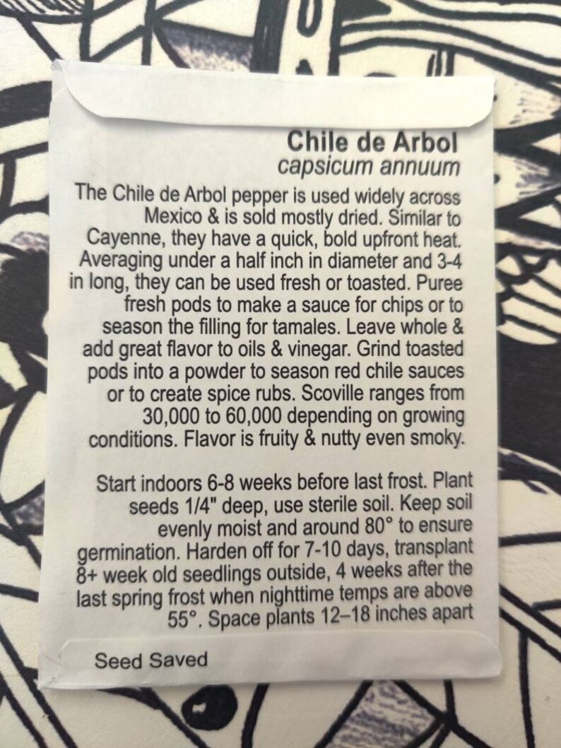 Chile De Arbol Seeds 15 Seeds Etsy