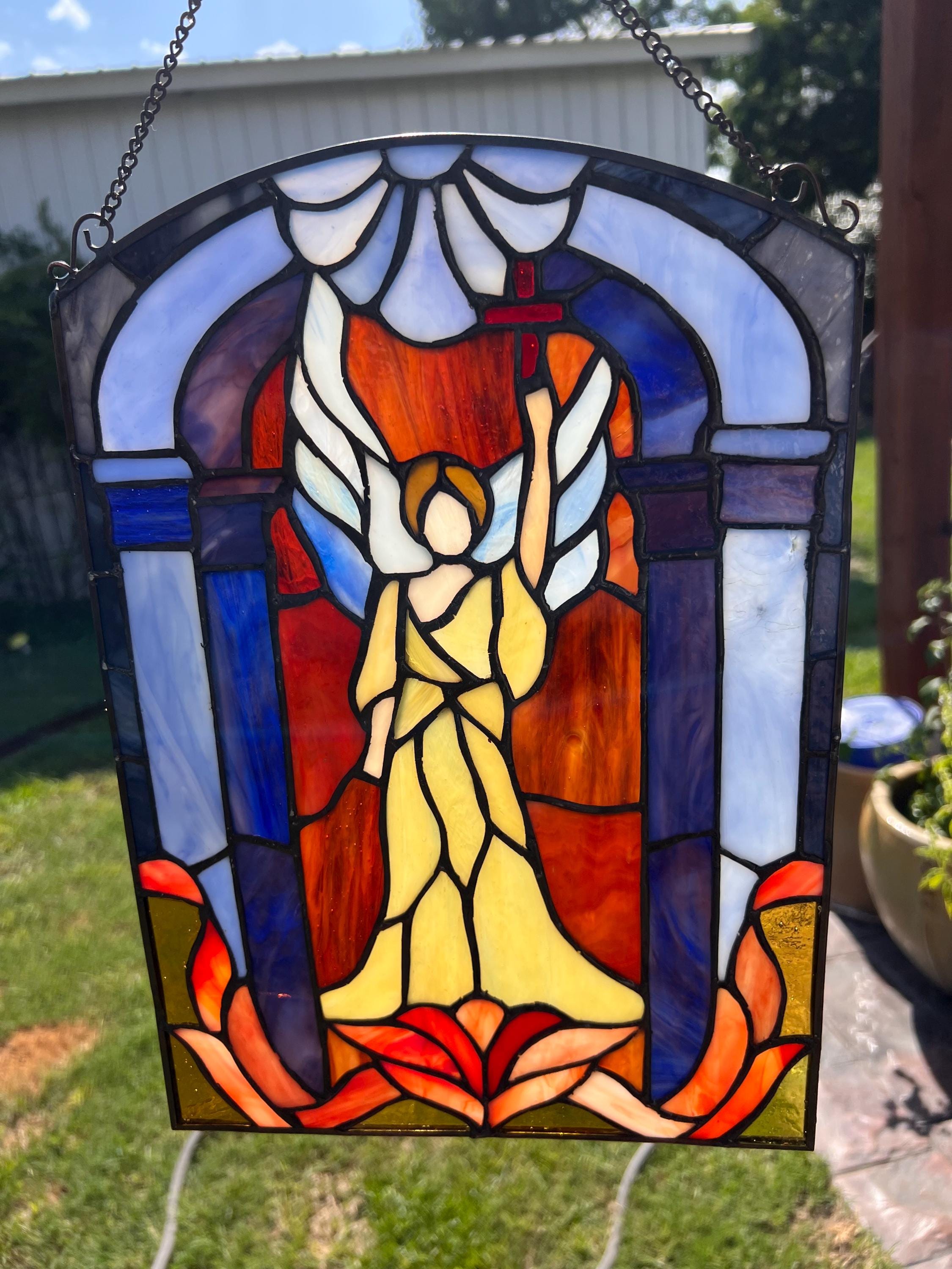 Vintage Stained Glass Angel - Etsy