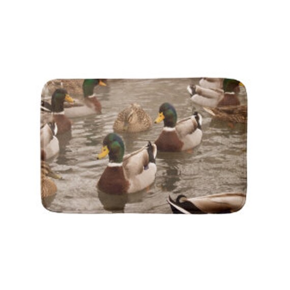 Mallard Duck Flock On Pond Bath Shower Mat Etsy