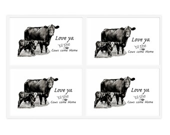 Black Angus Love ya til the Cows Come Home Sticker Sheets