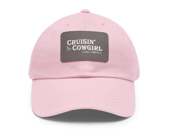 Cruisin' Cowgirl Dad Hat with Leather Patch Ball Cap