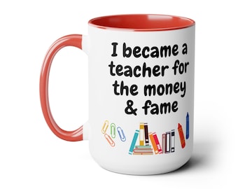 Funny Teacher Gift Two-Tone Coffee Mugs, 15oz | gift for teacher | Humorous Teacher Present
