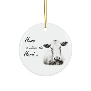 White Cow Ornament Christmas Ornament Farmer Gift Charolais Cow
