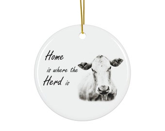 White Cow Ornament Christmas Ornament Farmer Gift Charolais Cow
